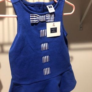 NWT Janie and Jack royal blue dress 6-12M